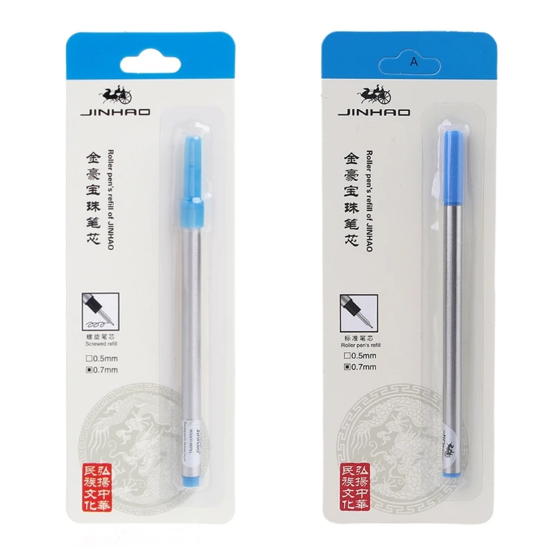 

Роликовая шариковая ручка G5AA Jinhao, Заправляемый картридж с синими и черными чернилами 0,7 мм