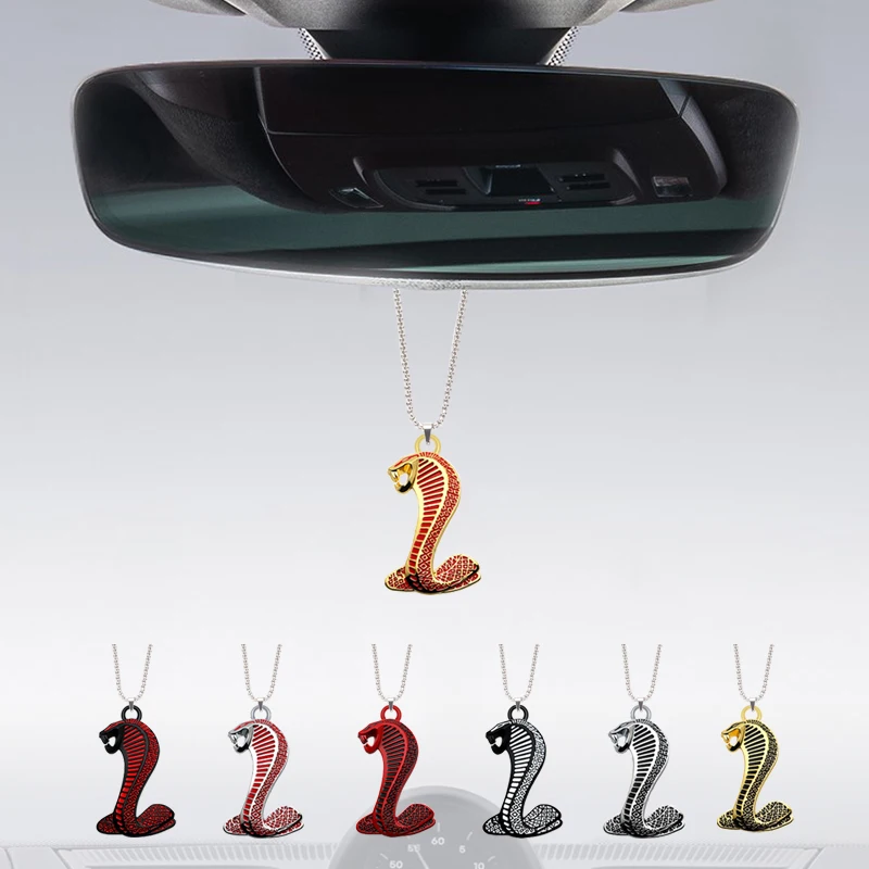 Snake Cobra Logo Emblem Car Interior Pendant Auto Specchietto Retrovisore Ornamenti Decorazione Per Ford Focus Mondeo Shelby Gt500 Gt350
