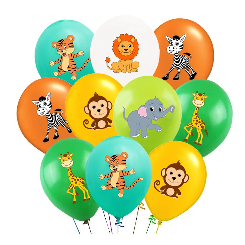 

12 Inch Jungle Animal Latex Balloon Giraffe Lion Tiger Balloon Children Safari Birthday Party Decoration Baby Shower Ball