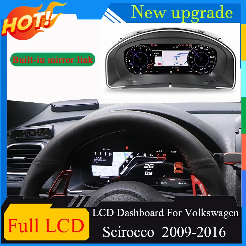 

New upgrade Dashboard Virtual Instrument Cluster CockPit Digital Panel Speedometer For VW Scirocco 2009-2016 Full LCD Screen