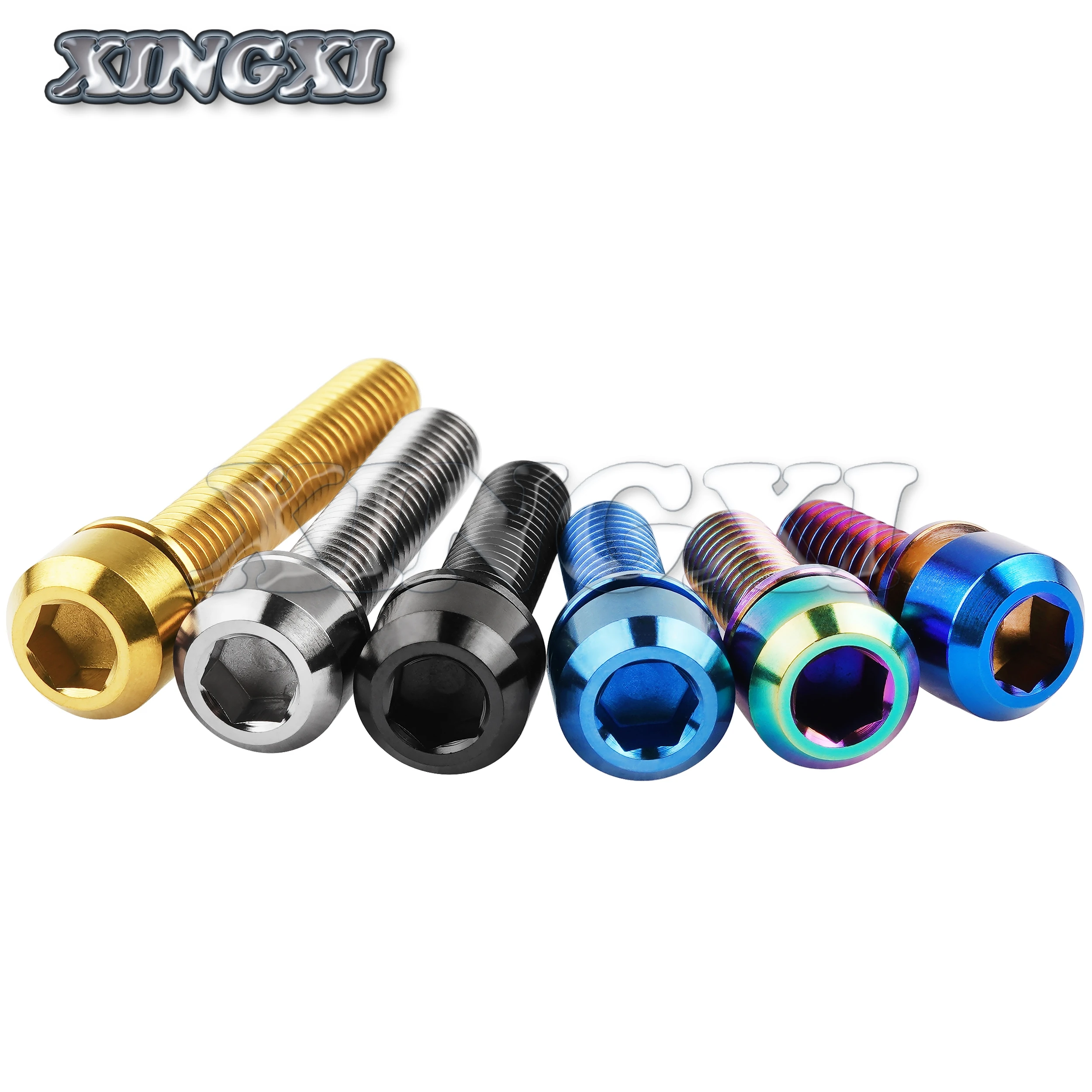 Titanium Bolts Xingxi M5/M6x16 18 20 25 30 35mm With Washer For Bicycle Srew Disc Brake Stem Clamp Bike Accessories Fasteners