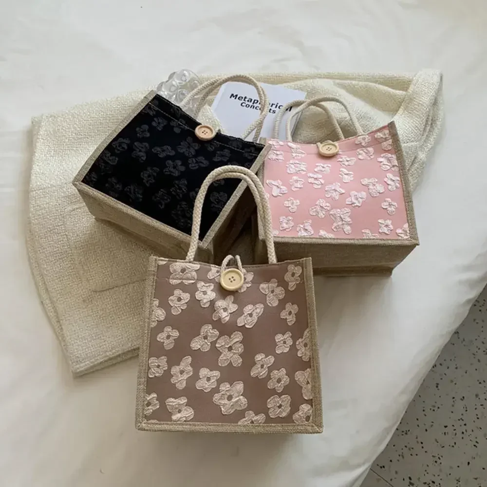 여성용 핸드백 리넨 가방, 쇼퍼 토트백, 패션 디자이너 가방, 편리한 대용량 여행 식료품 가방, 2024