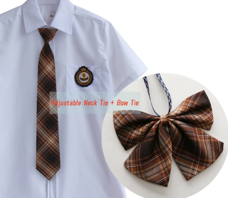 JK Fashion Girls Adjustable Plaid Necktie and Bow Ties Japan Korea School Uniform Anime