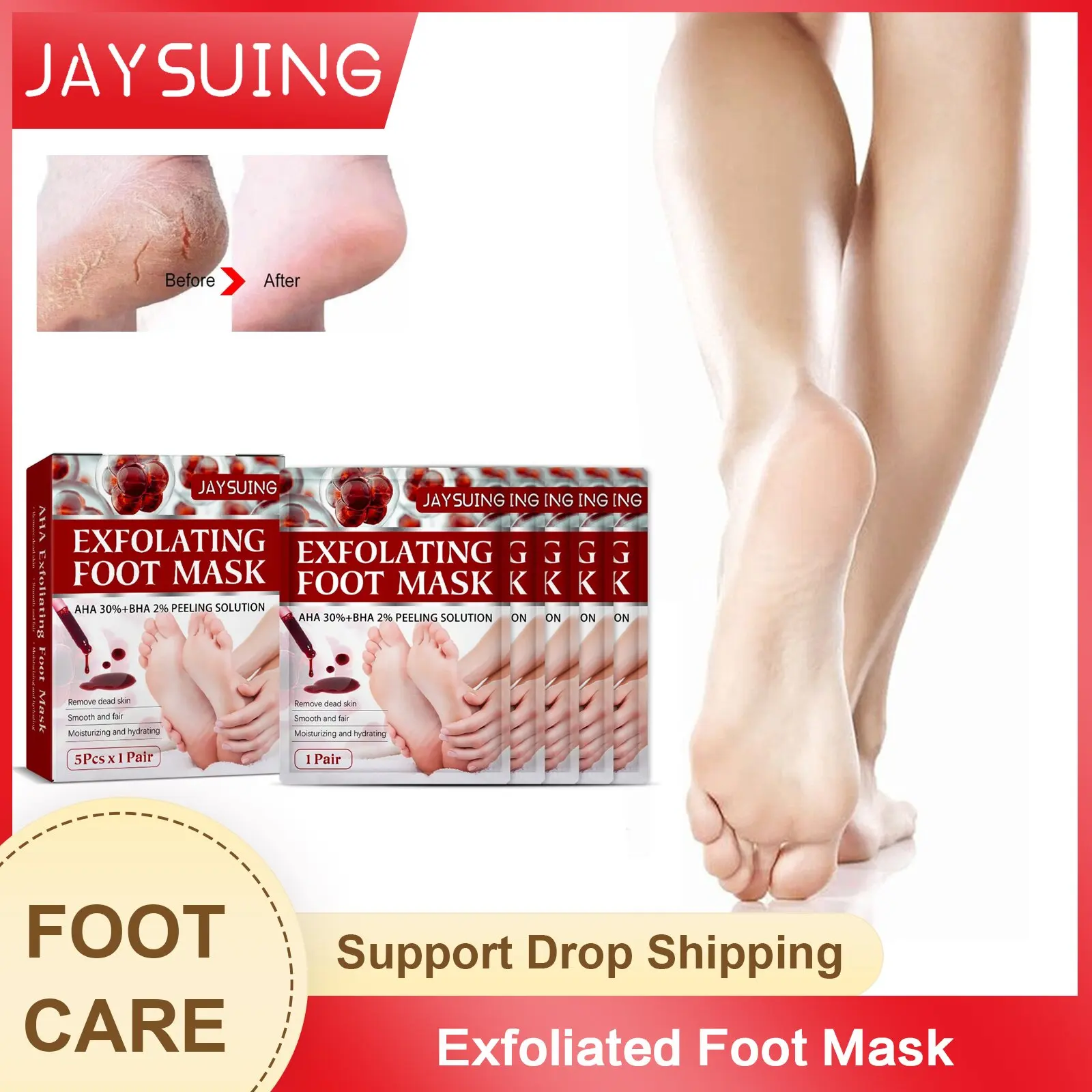 

Exfoliating Foot Mask Remove Dead Skin Calluses Removal Anti Crack Feet Peeling Anti Chapped Moisturizer Whitening Foot Mask Spa