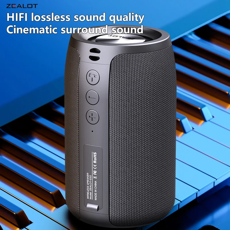 Zealot-S32 Wireless Speaker Outdoor Portable Subwoofer Speaker, Waterproof IPX 6, Dual Pairing,1800mAh Battery. 2