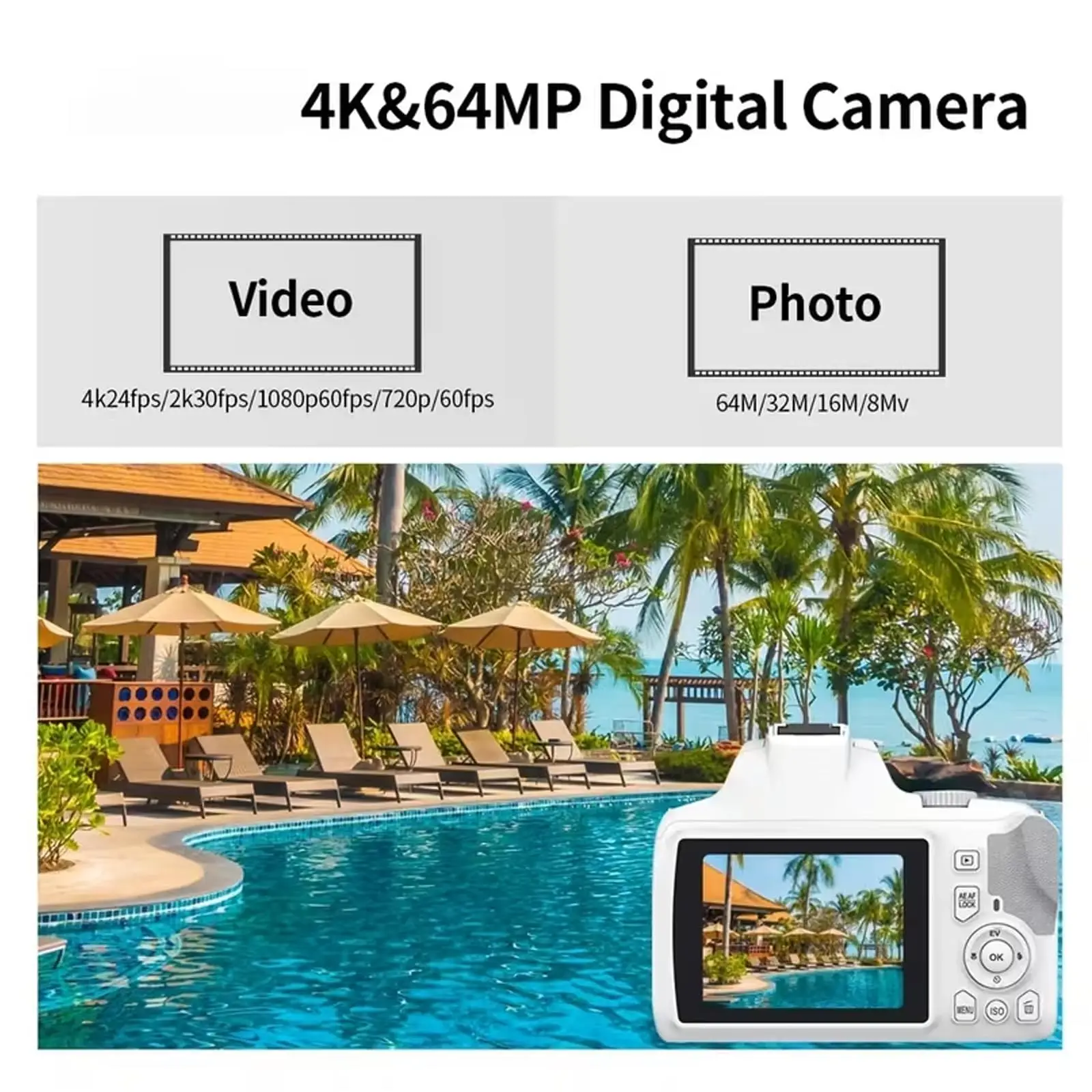 4K HD 디지털 카메라 10배 광학 줌 브이로그 비디오 카메라 내장 플래시 자동 초점 카메라 여행 사진 촬영 콘텐츠 제작용