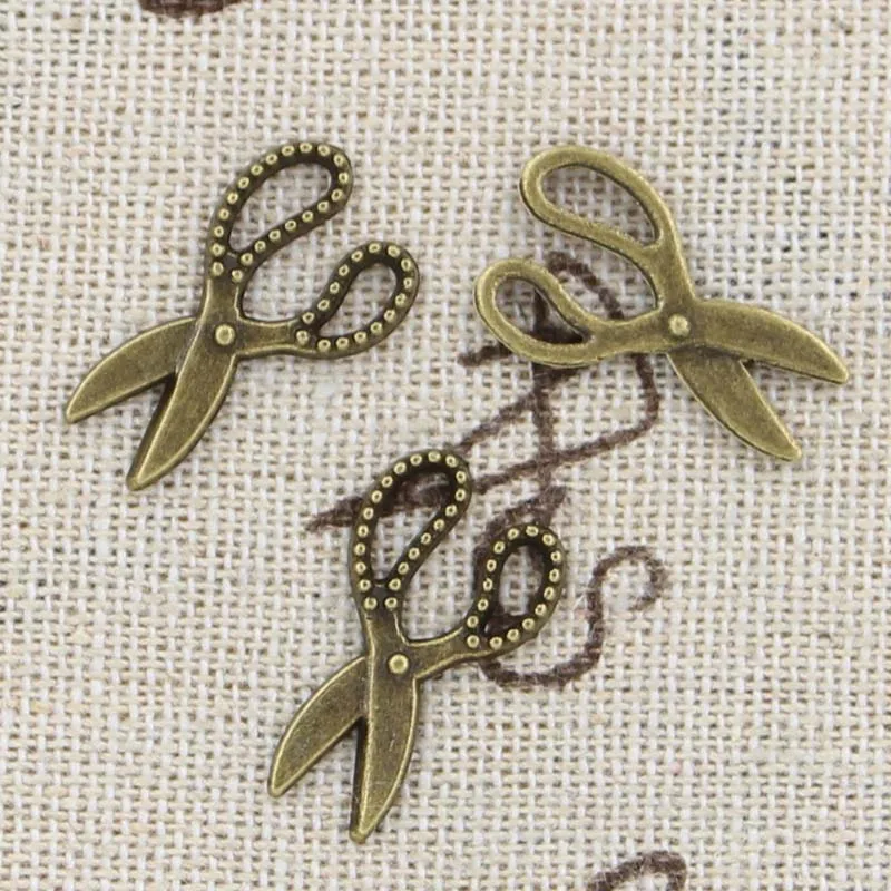 30 stücke Charms Schere 19x11mm Antike, Der Anhänger fit,Vintage Tibetischen Bronze Silber farbe, DIY Handgemachten Schmuck