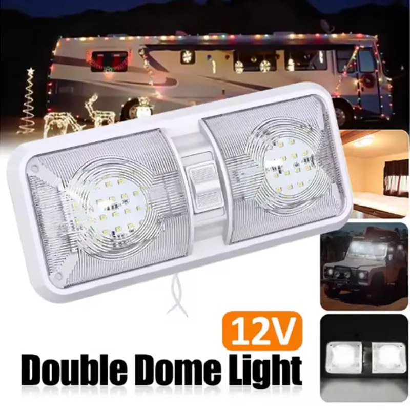 TYTXRV 12V RV Lamp Caravan Ceiling Single/Double Dome Lamp With Slide Switch For Camper RV Trailer Boat Van
