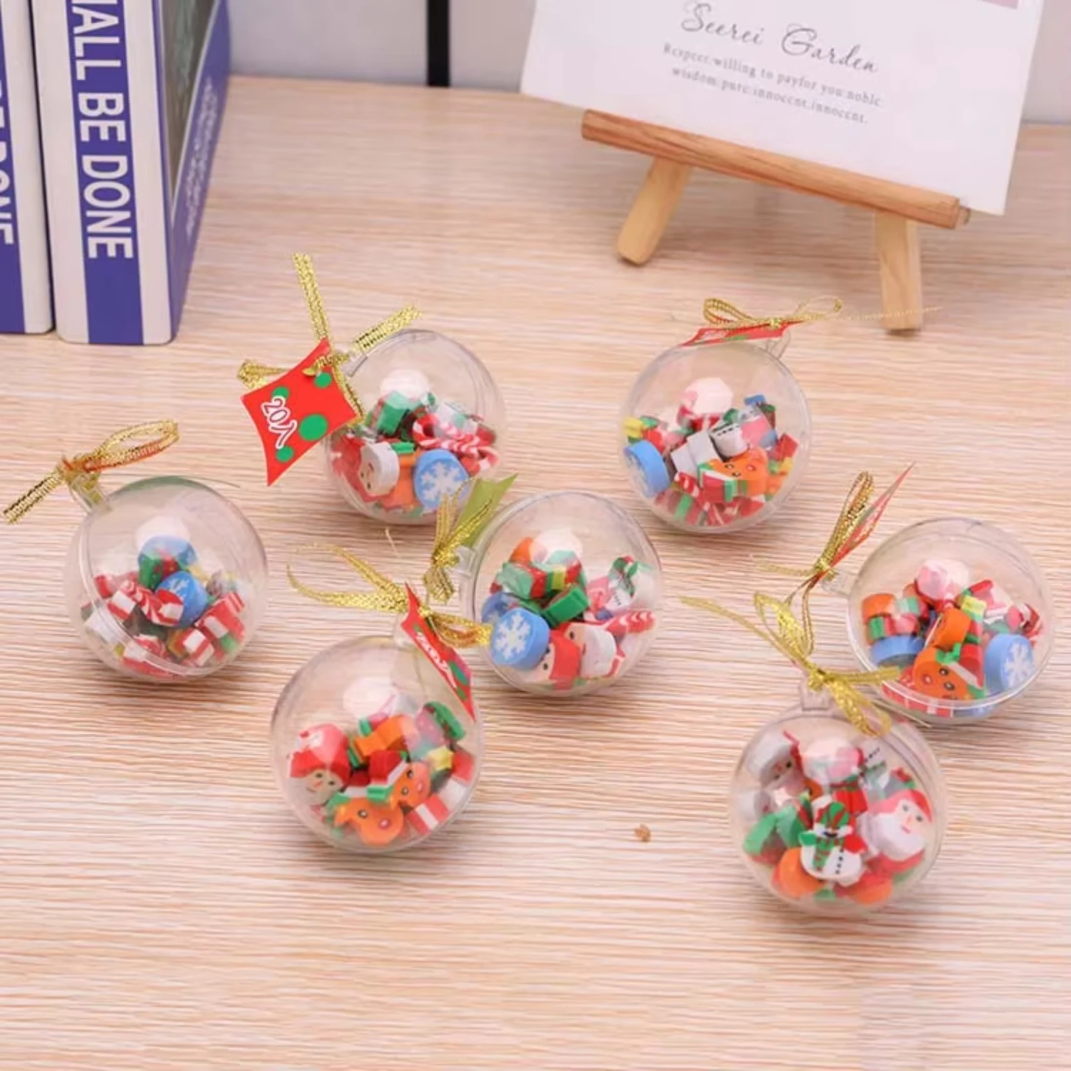 Small Christmas Spherical Eraser as Prize for Kindergarten Pupils Christmas Decorations and Activity