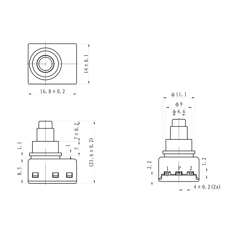3-hole reset switch KAN-45 G7 transparent button 16.8*14*21.8 Automotive parts Supplies