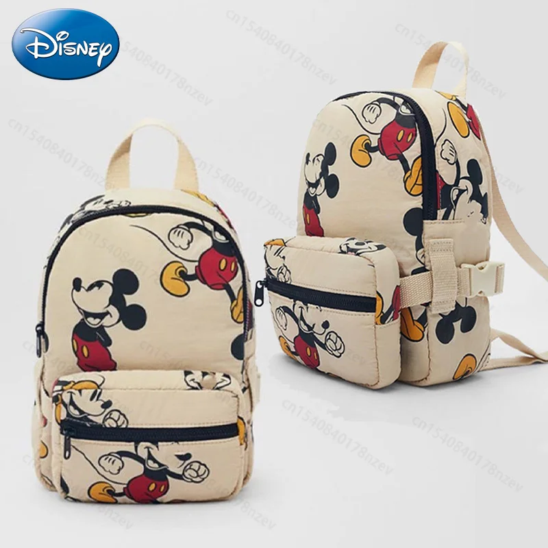 

New Disney Mickey Mouse Pattern Fashionable Children's School Bag Cute Mickey Print Lightweight Backpack for Kids Birthday Gift