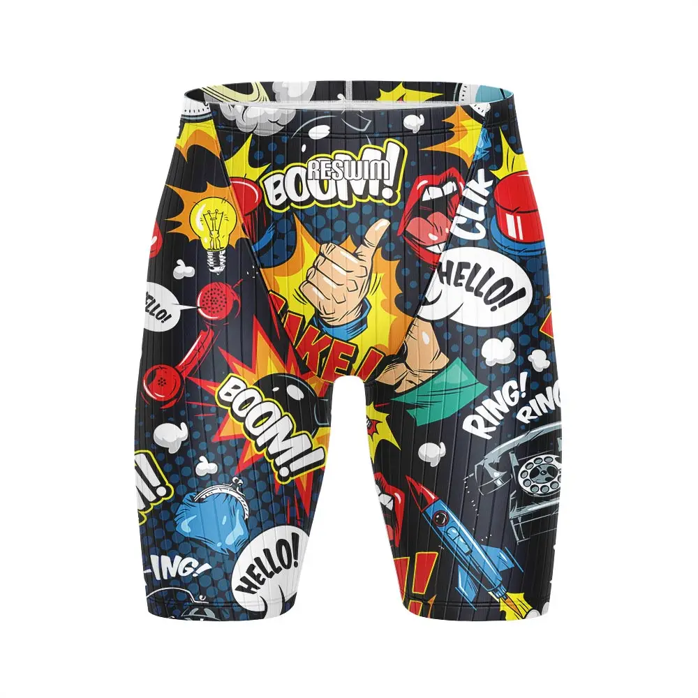 

New Summer Men's Jammer Swimsuits Beach Tights Shorts Swim Surfing Trunks Professional Endurance Athletic Swimming Diving Trunks