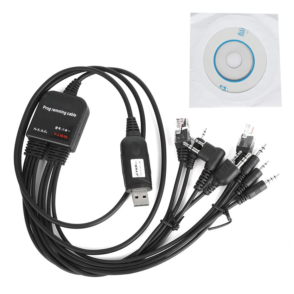 워키토키용 컴퓨터 USB 프로그래밍 케이블, 자동차 라디오, 내구성 워키토키 부품 액세서리, 8 in 1