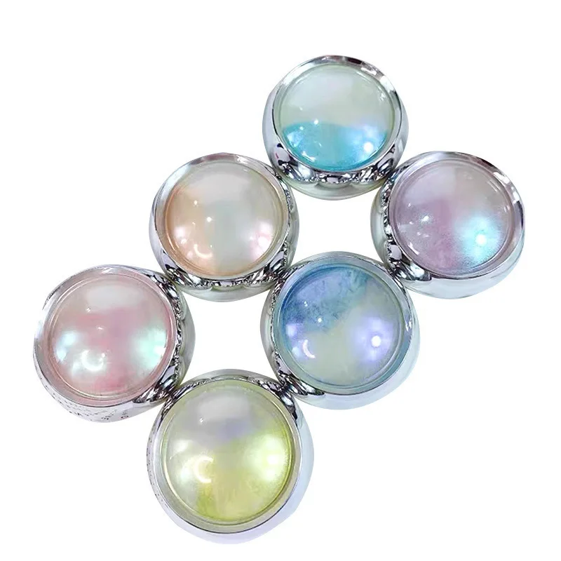 반짝이는 네일 글리터 파우더, 홀로 네일 러빙 더스트, 인어 오로라 미러 효과, 크롬 안료 더스트 매니큐어 장식, 세트 당 6 개, 신제품