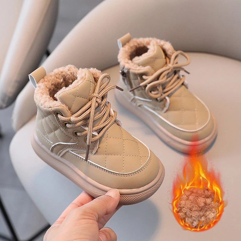

Children Casual Shoes Autumn Winter Boots Boys Shoes Leather Soft Antislip Boots Sport Running Shoes Winter Kids Snow Boots