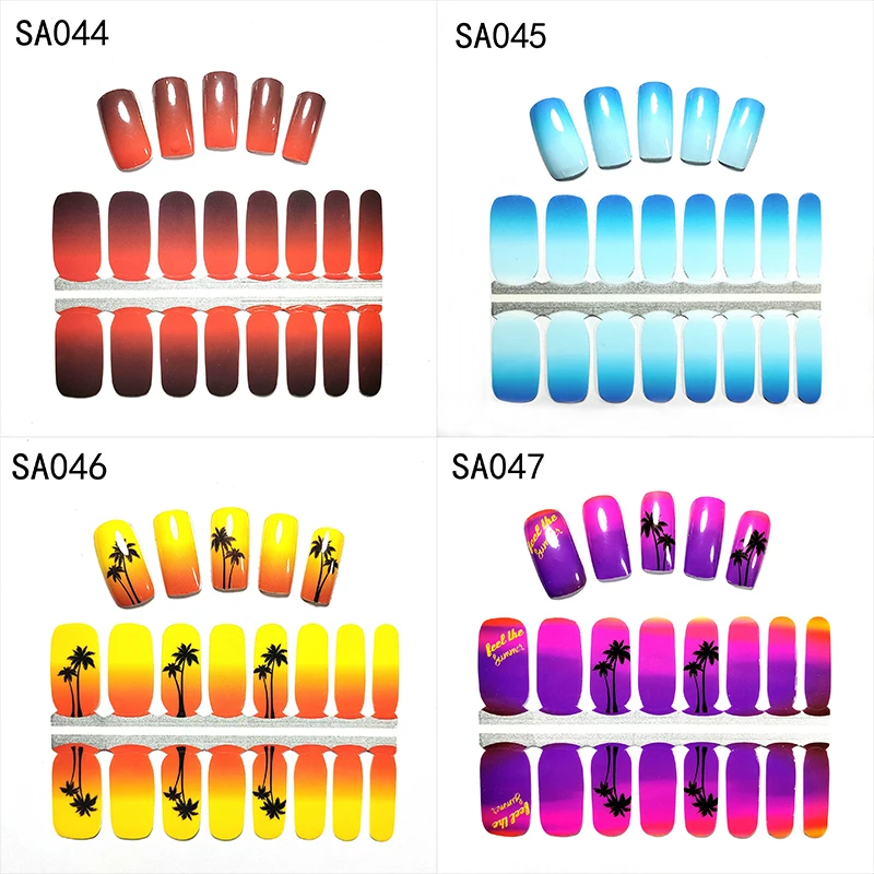 

16Pcs Fake Nail Semi Cured Gel Nail Stickers Full Cover Nails Lasting Waterproof Removable Wearing Fake Press Nails Art Stickers