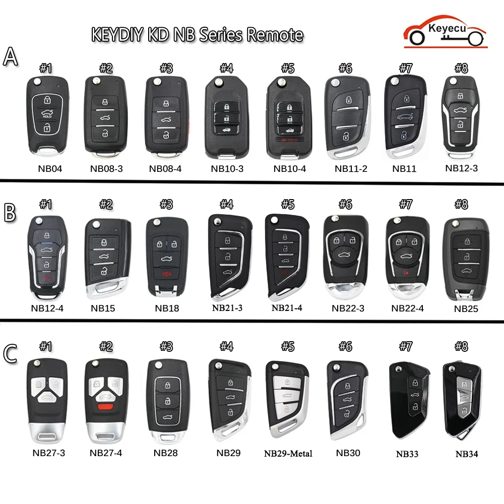 Универсальный пульт дистанционного управления KEYDIY NB Series NB11 NB12 NB15 NB18 NB21 NB22 NB25 NB27 28 29 30 33 34 с чипом KD