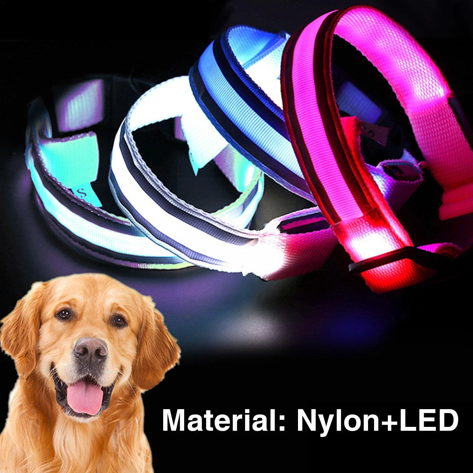 Pekkadillo Ooit attribuut Huisdier led hondenhalsband licht lichtgevend knipperend gloeiend helder  nylon reflecterende halsband voor katten puppy benodigdheden q7a5| | -  AliExpress