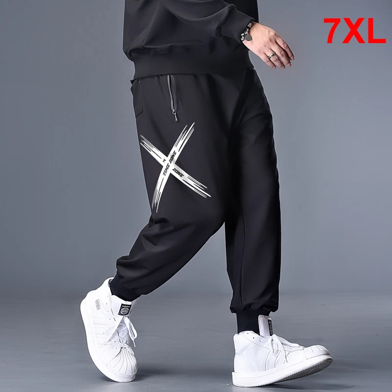 

Big Size Pants Men Jogger Streetwear Casual Harem Pant Oversize Sweatpants Elastic Waist Black Trousers Plus Size 6XL 7XL HX405