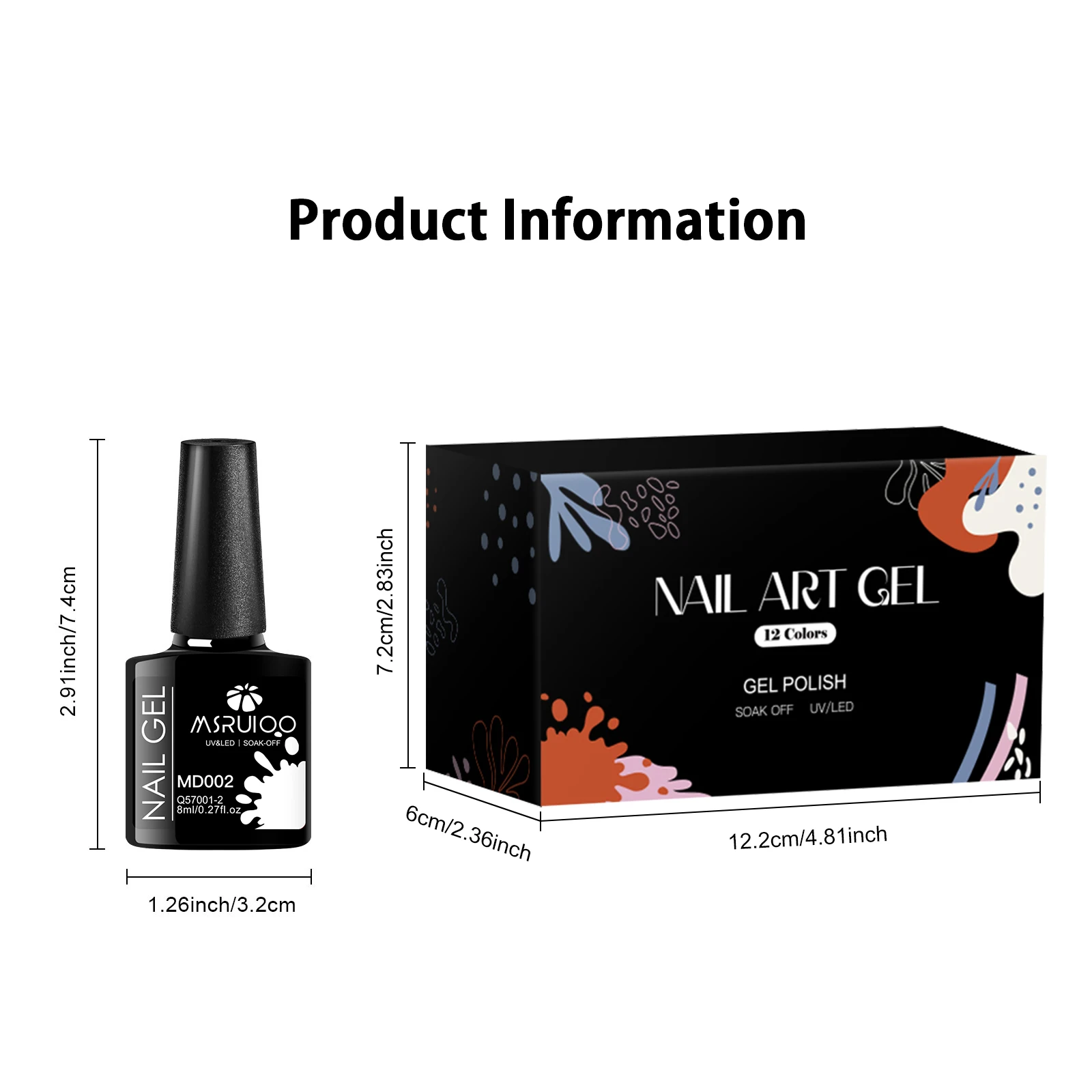 MSRUIOO 12Pcs/Set Dark Purple Brown Gel Nail Polish Nail Supplies Semi Permanent Nail Art Gel Varnish For Nails Manicure Set 6