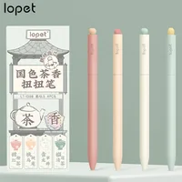 4pc/lot Lopet Kawaii Gel Ink Pen Set 0.5MM Cute Sign Pens Back To School Stationery Rotating Core Quick Drying ST Nib for Office 1