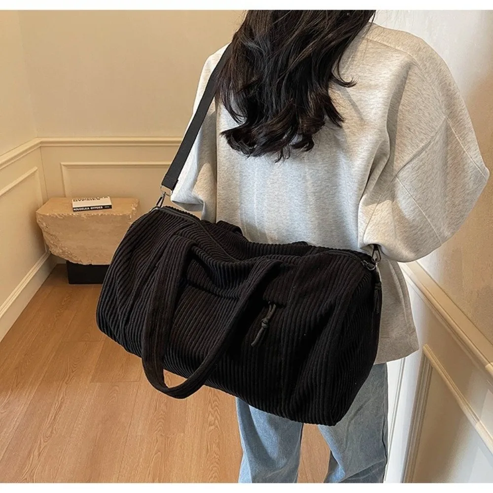 Modische Cord-Umhängetasche, leichte Umhängetasche mit großem Fassungsvermögen, Tragetasche, Gepäcktasche – Detail 16