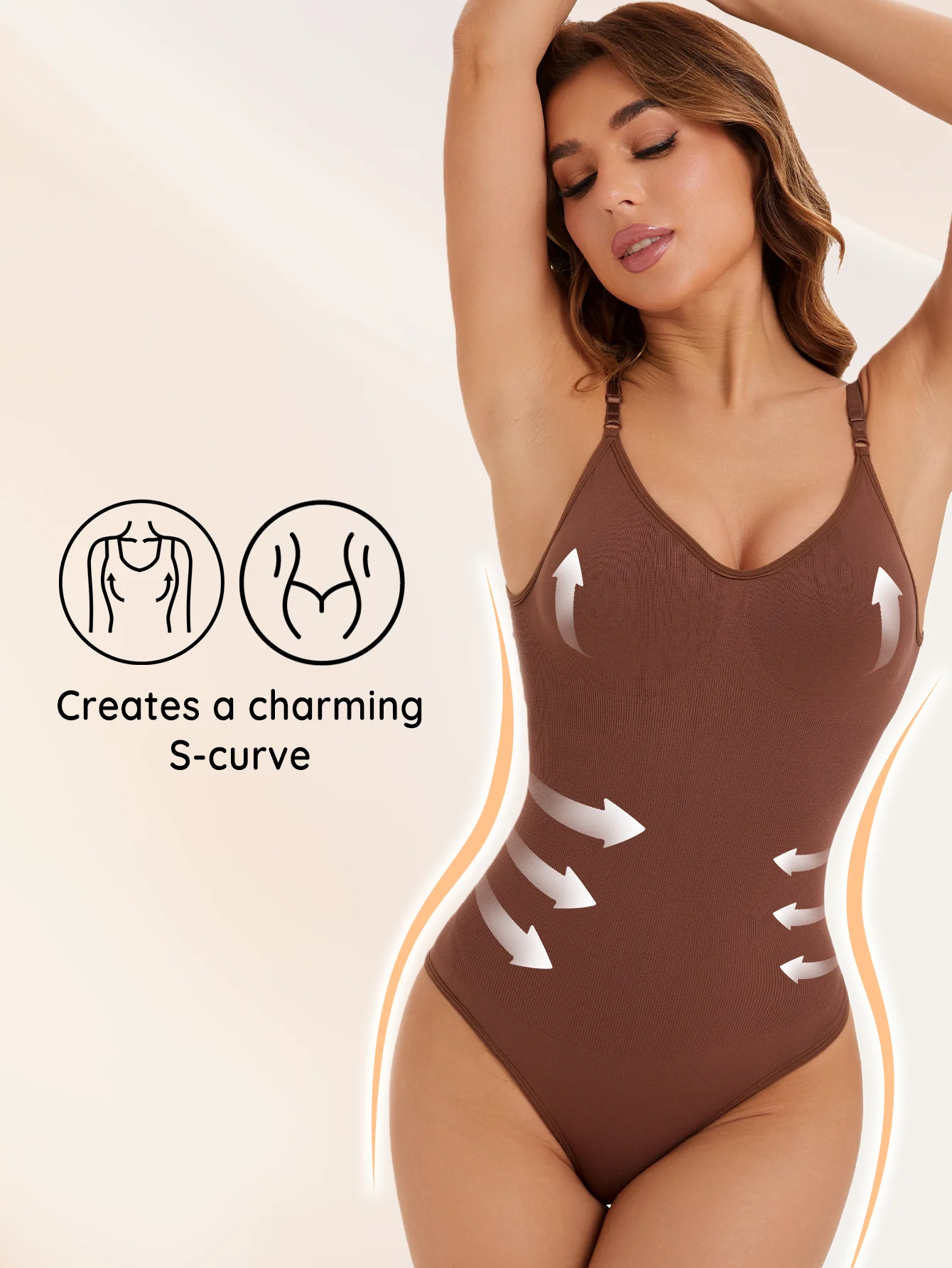 Description Picture 3 of itemSexy Women Shapewear Thong Tummy Control Slimmer Waist Bodysiut Ladies Stretchy Breast Support Body Suit One Piece Set Shaper