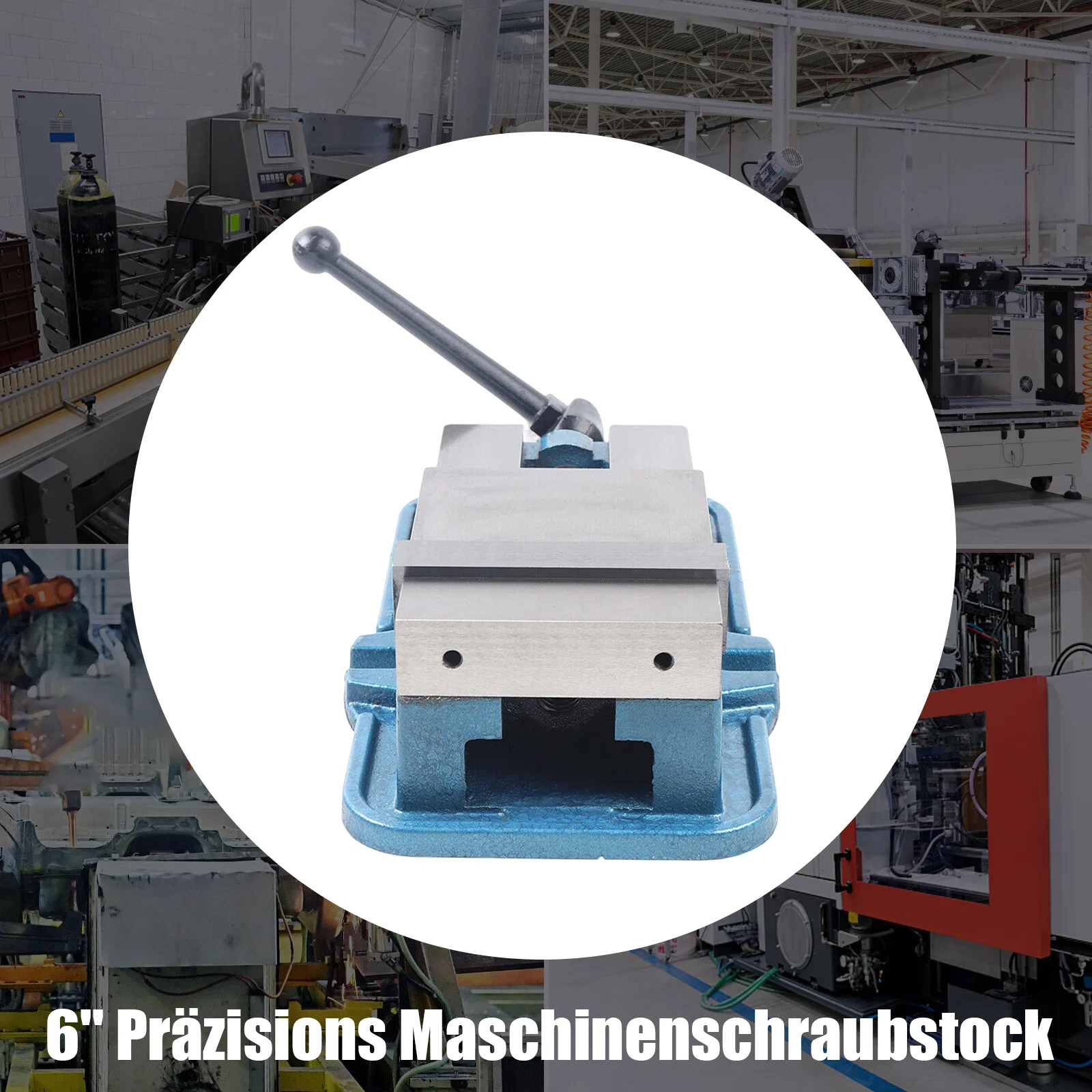 6-Zoll Klemm-Schraubstock, Mechanischer Schraubstock, Fräsmaschinen-Schraubstock, CNC-Fräs- und Drehmaschinen-Werkbank-Bohrwerkzeug für Werkstatt und Industrie – Detail 1