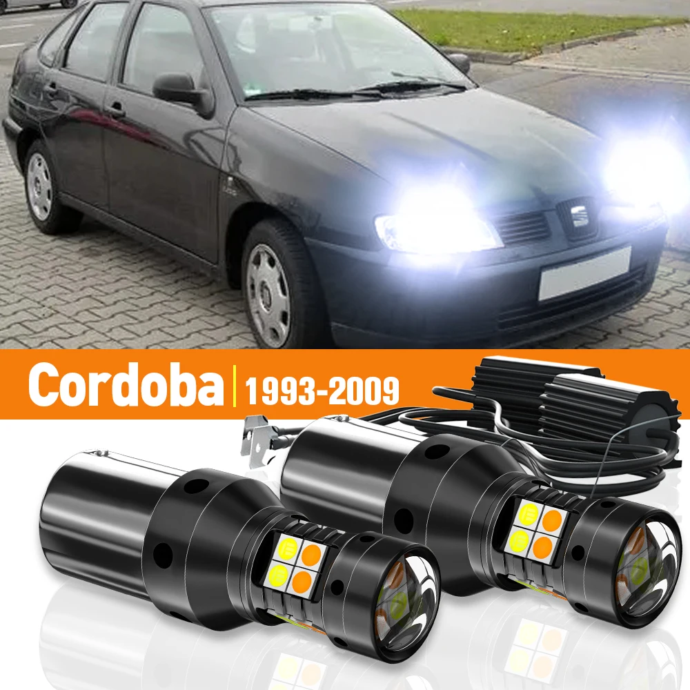 

2pcs LED Dual Mode Turn Signal+Daytime Running Light DRL For Seat Cordoba 6K 6L 1993-2009 2004 2005 2006 2007 Accessories Canbus