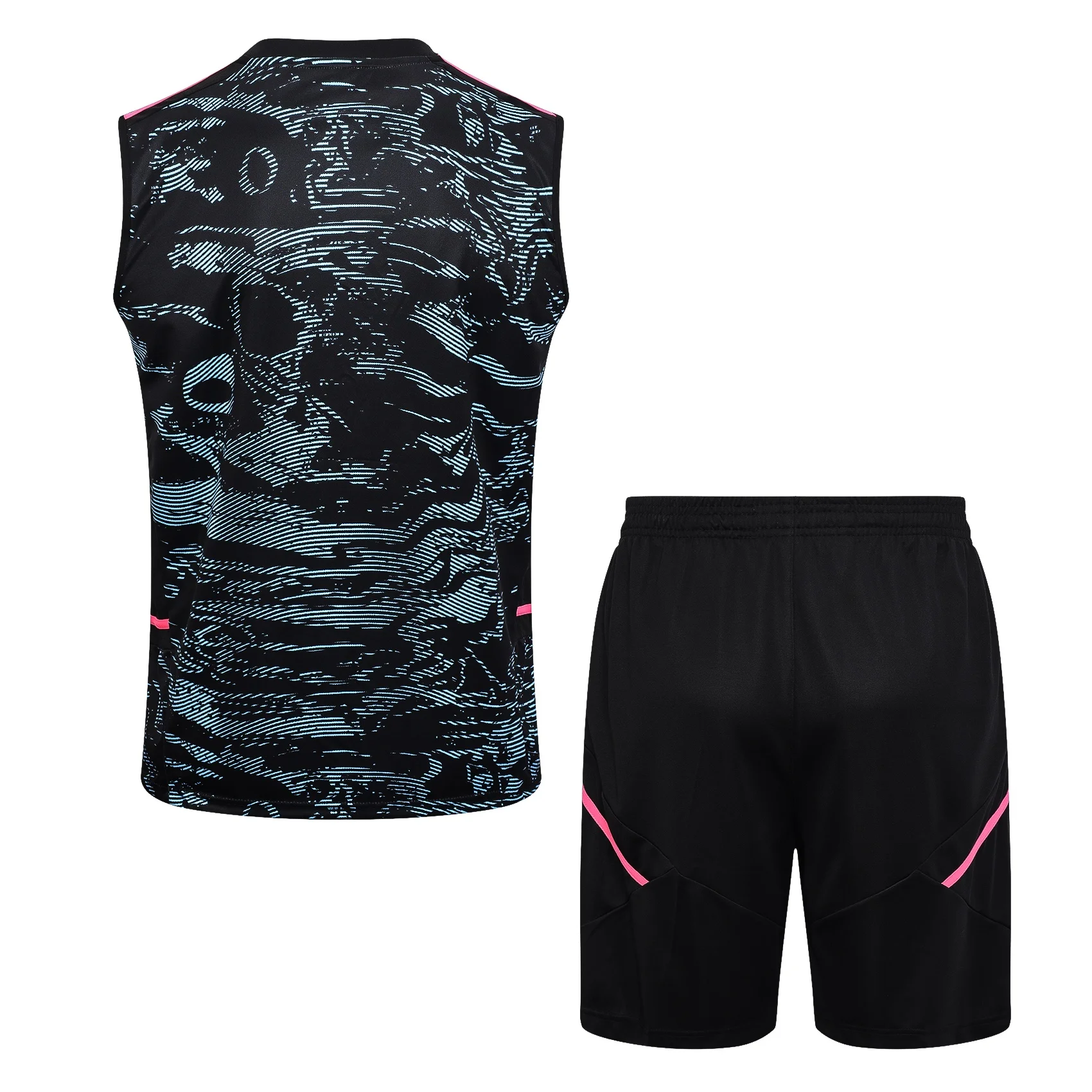 Adidas Football Shoes Sleeveless Jersey Set Men Stylish Advanced Design Rich Background Pattern Premium Jersey Set Black Pink