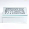 Silver Crushed Diamond Glass Mirrored Jewelry Box Organizer Women Trinket Drawers Organiser Boxes Makeup Container Dressing Tabl 2