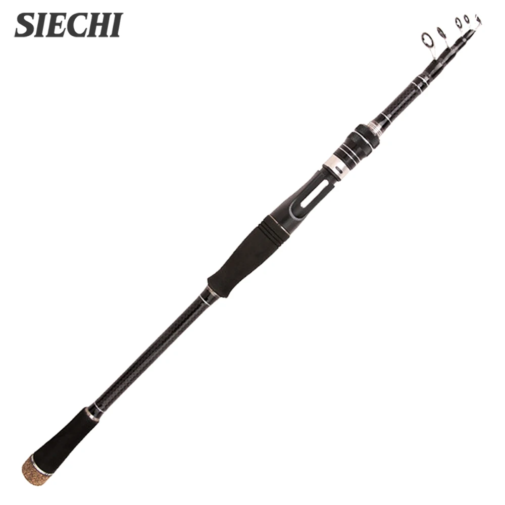 SIECHI Carbon Fiber Spinning Rod Telescopic Fishing Rod 1.8M 2.1M 2.4M 2.7M 3.0M Casting Lure Feeder Super Hard Pole Carp