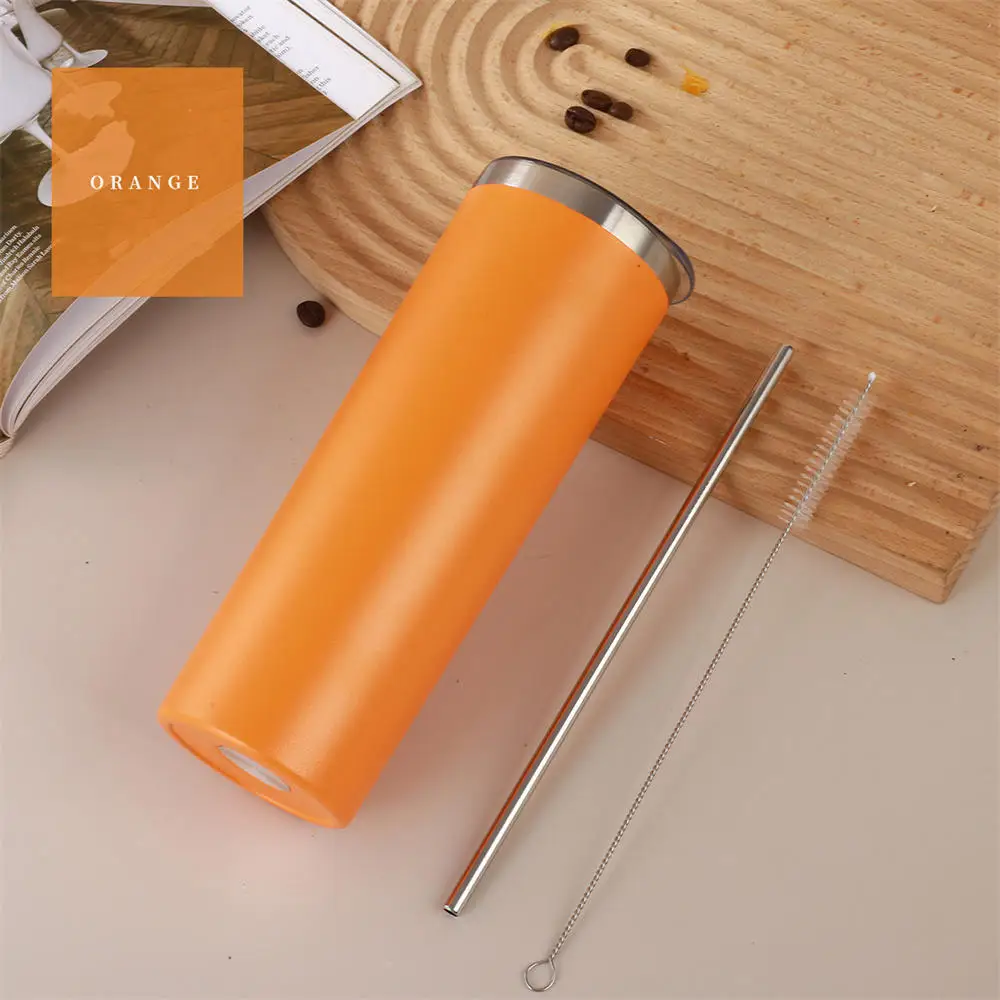 580ml Stainless Steel Thermos Mug With Straw&Brush Vacuum Flask Leak-Proof Hot  Cold Drink Bottle Car Thermos Mug Coffe Tumbler - AliExpress