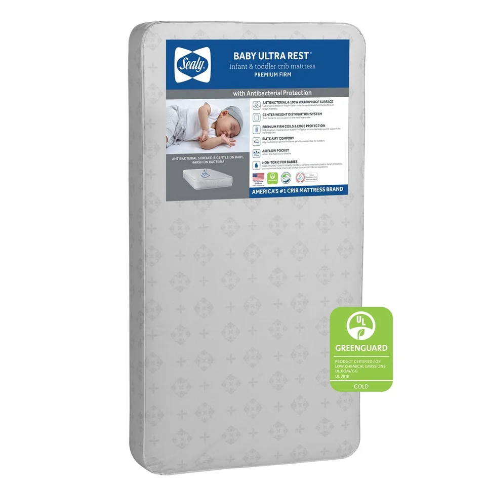 Antibacterial Waterproof Crib Mattress with Firm Support