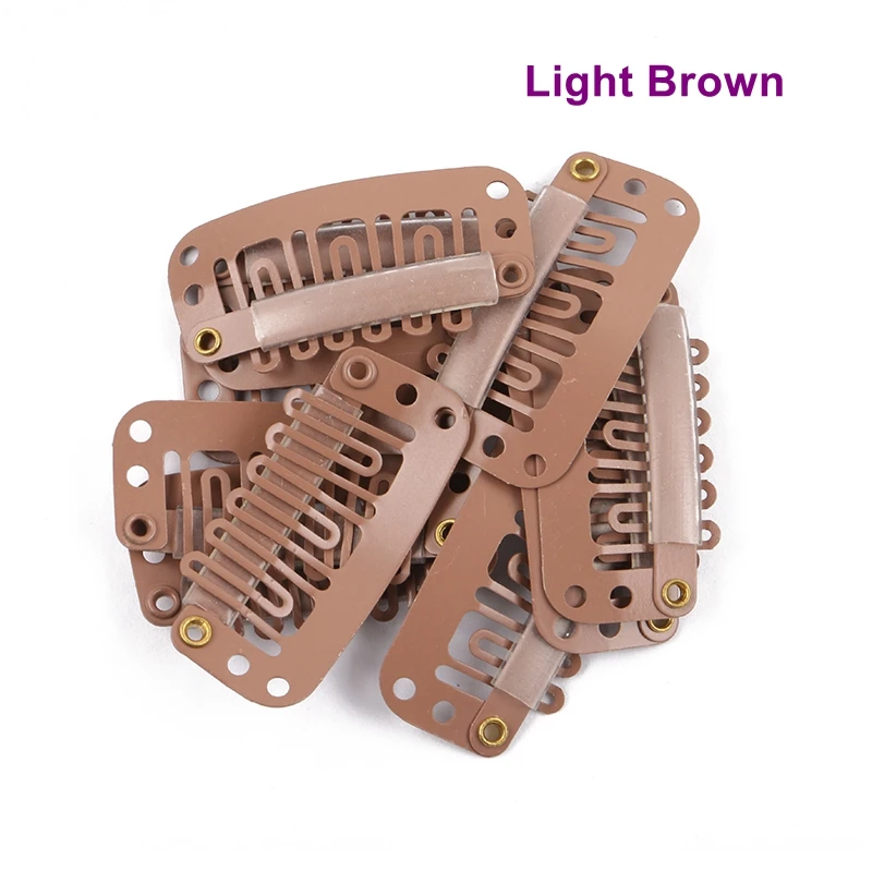 100 pezzi di clip per extension per capelli da 32 mm a 6 denti, clip a scatto in acciaio inossidabile rivestite in silicone con 6 colori diversi - immagine 5
