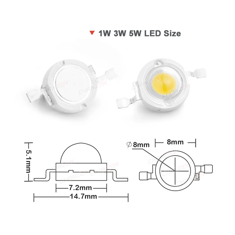 High Power SMD LED Chip Light Bulb - Multi-Color Options