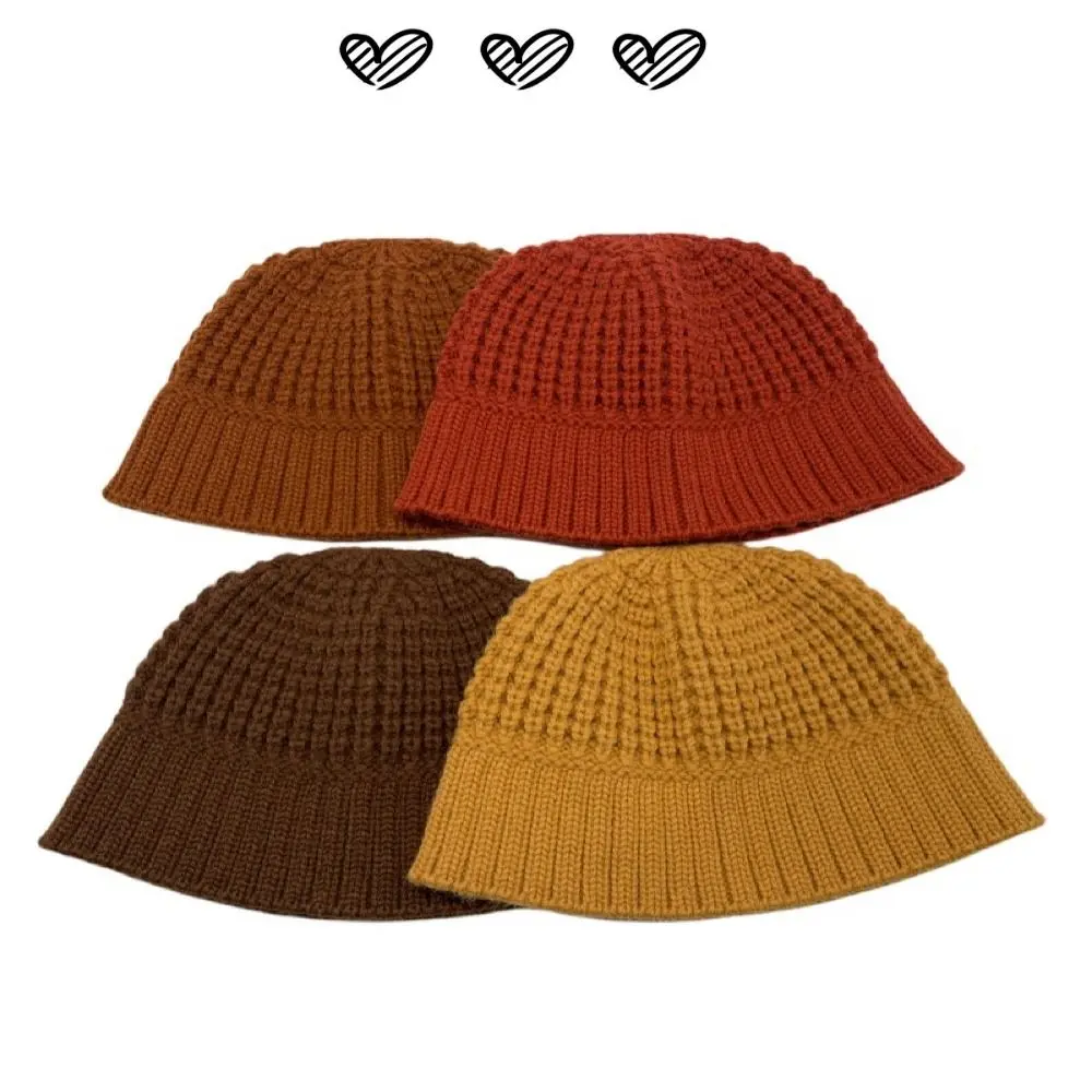 

Warm Bucket Hat Slouchy Soft Knitted Skull Hat Head Hood Crochet Hat Women
