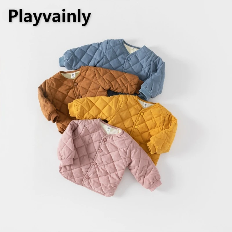 2026 새로운 겨울 소년 소녀 두꺼운 따뜻한 코트 솔리드 칼라리스 싱글 브레스..