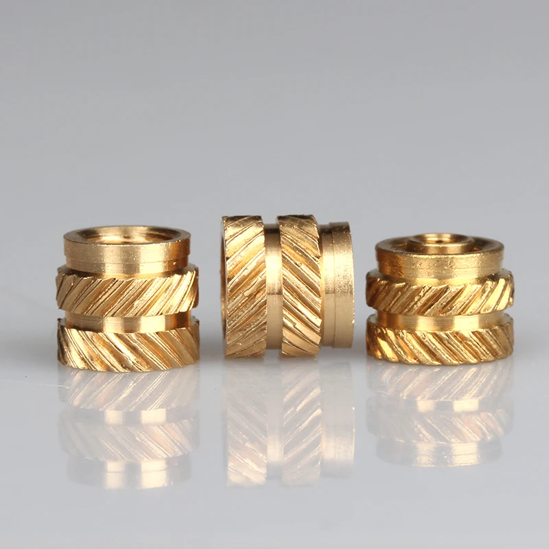 Brass Hot Melt Insert Nut Heat Molding SL-type Double Twill Injection Embedment Nut M2 M2.5 M3 M4 M5 M6