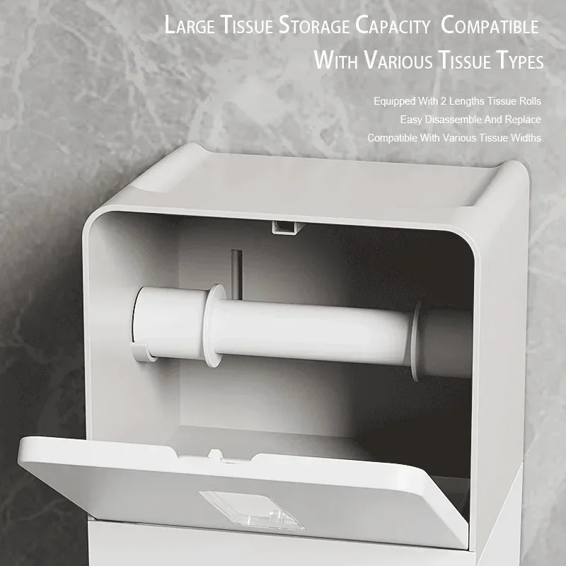 Toilet Paper Holder Tissue Box Tissue Dispenser Induction Toilet Paper Holder Automatic Wall Mounted Paper Roll Up Bathroom Accessories