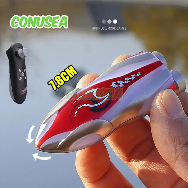 Mini Remote Controlled Boat Rc Stunt Boats 360 Degree Radio Remote Controlled Ship with Led Light Pool Water Toy Pool Toys Boys