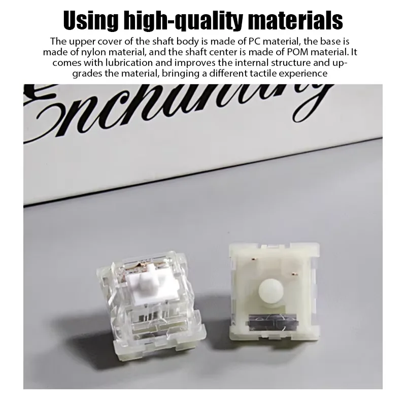 KTT Kang White V3 Linear RGB Switches - 45g, 3-Pin for Custom DIY Mechanical Keyboards