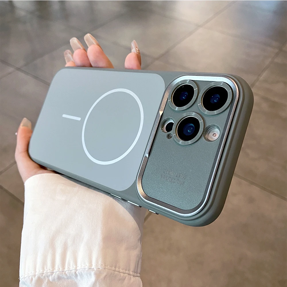 Luxury Silicone Magnetic Phone Case with AI Camera Button Cover