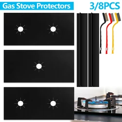 3/8Pcs Stove Covers Reusable Gas Stove Protector Universal Washable Stove Burner Covers Non-stick Heat Resistant Gas Stove Liner