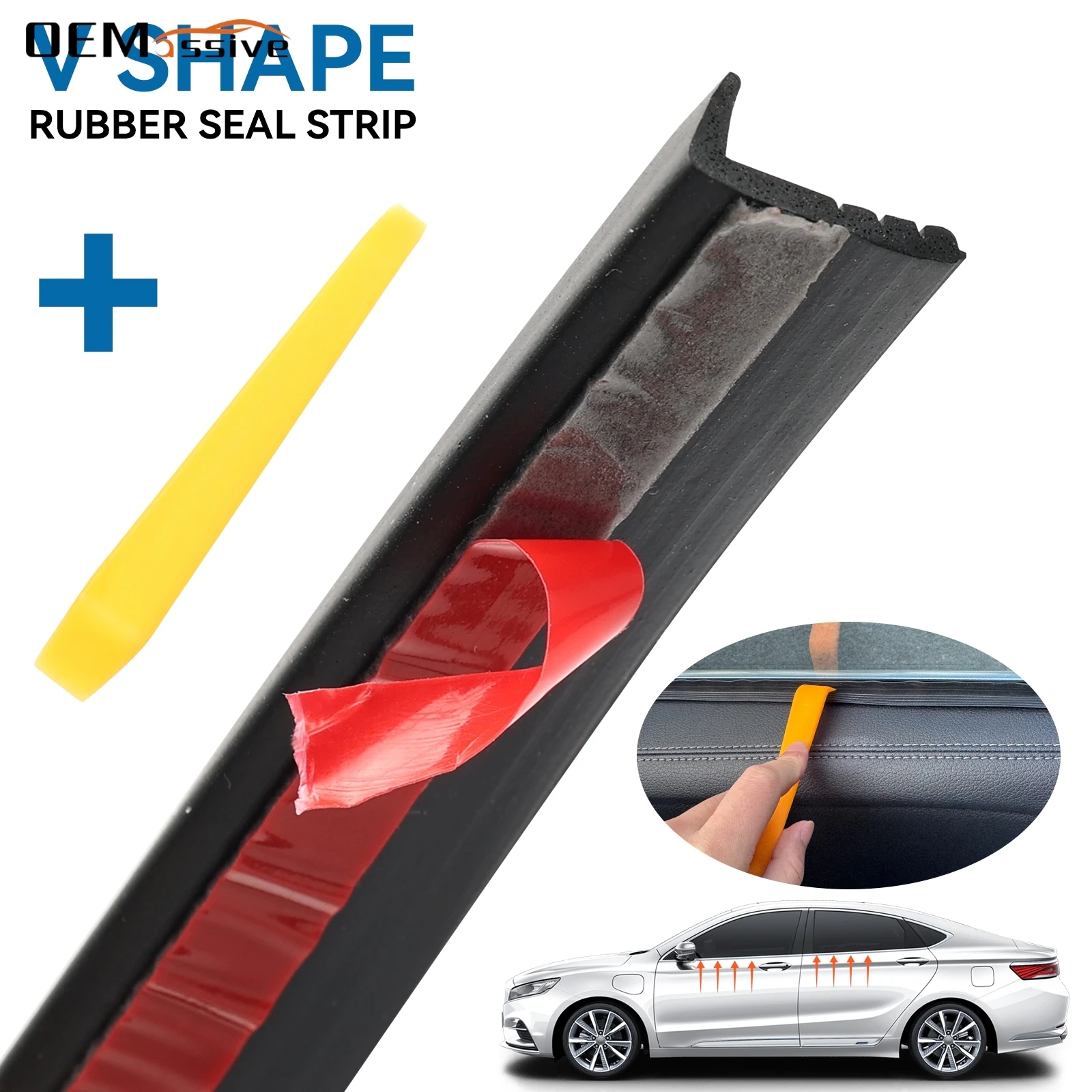 Universal Car Door Glass Rubber Sealing Strip – Weatherproof & Soundproof Auto Sealant