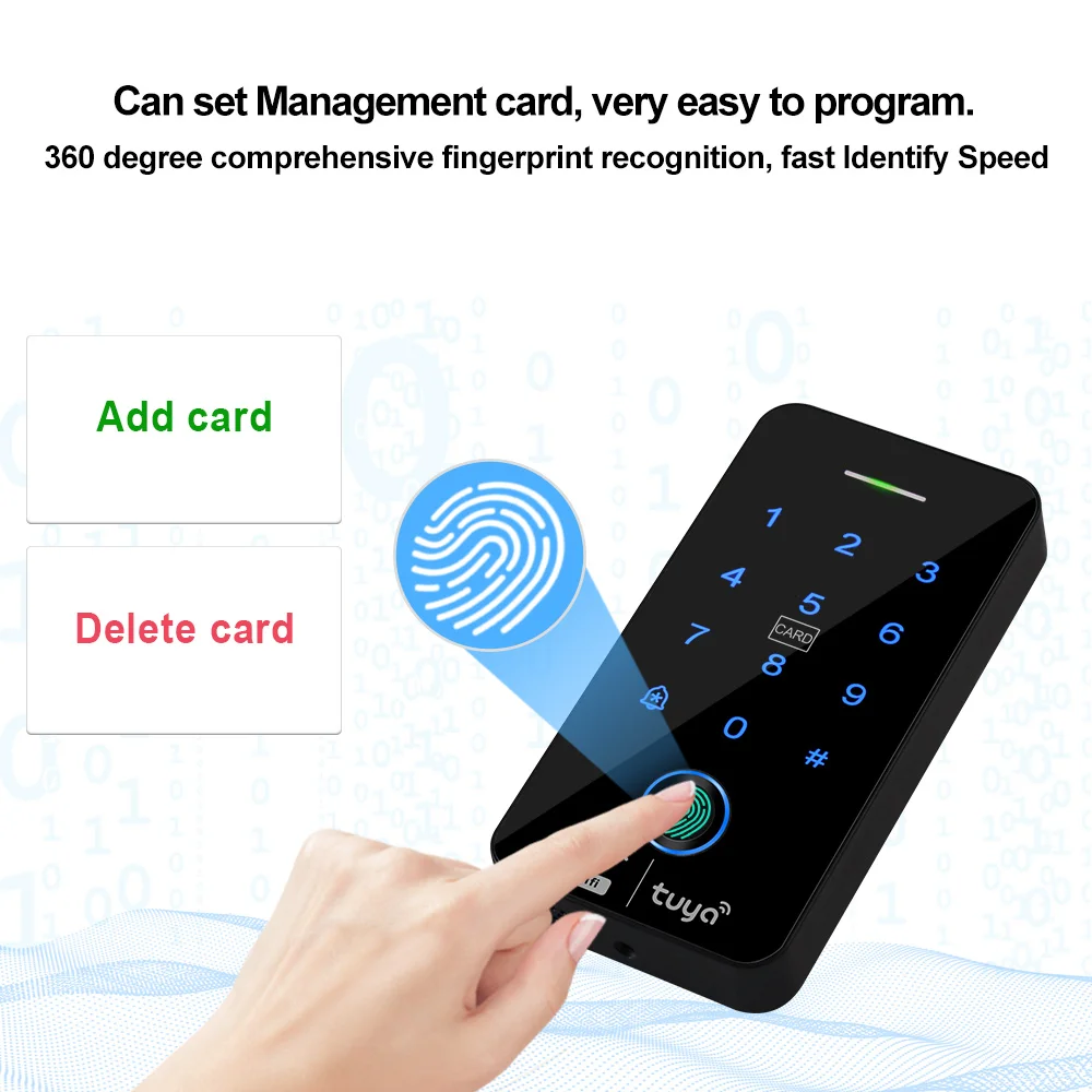 Fingerprint Access Control Keypad Waterproof Bluetooth Wifi Tuya RFID Keyboard Touch Keypad System WG26 Smart APP Remote Door Opener fingerprint door opener fingerprint access control keypad access control keypad