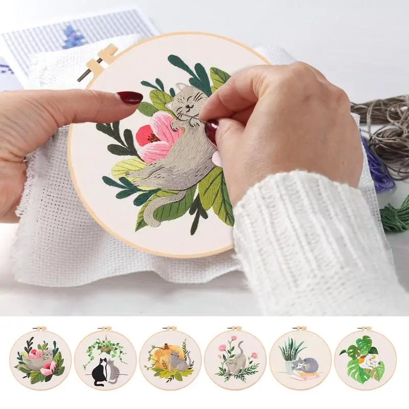 

Embroidery Kit Hobby Kits For Beginners Adult DIY Hand Embroidery Hoops Exquisite Kids Embroidery Arts Crafts Home Supplies