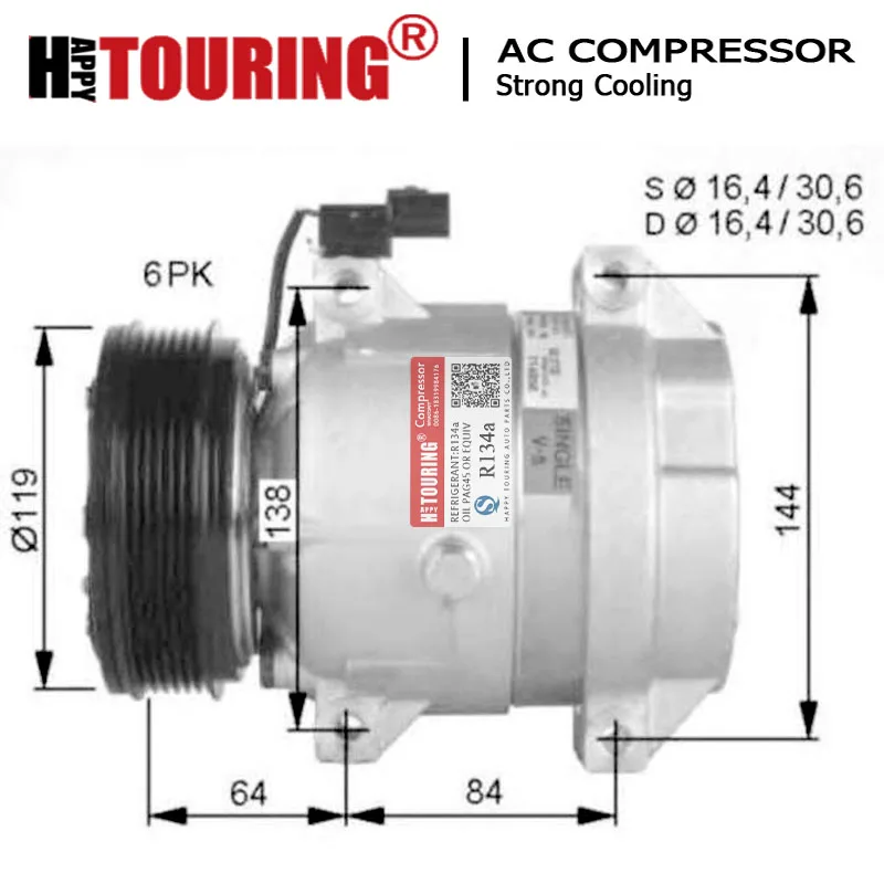 Air conditioning AC Compressor for SSANGYONG REXTON 2002-2013 6611304915 6611304415 6651305011 66113-04415 66513-05011