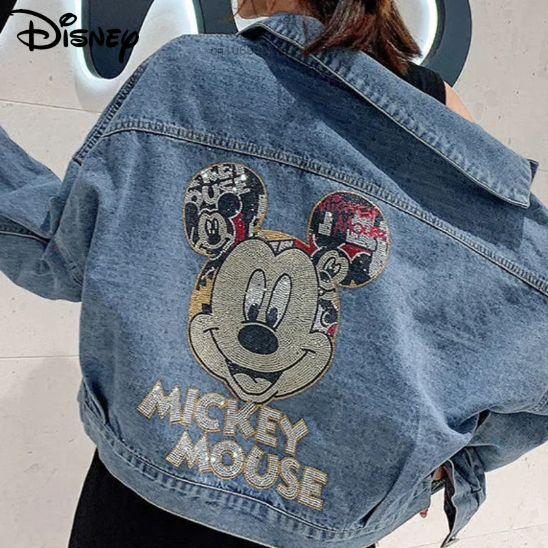 Veste en Jean Disney Mickey Paillettes Femme | Style Unique