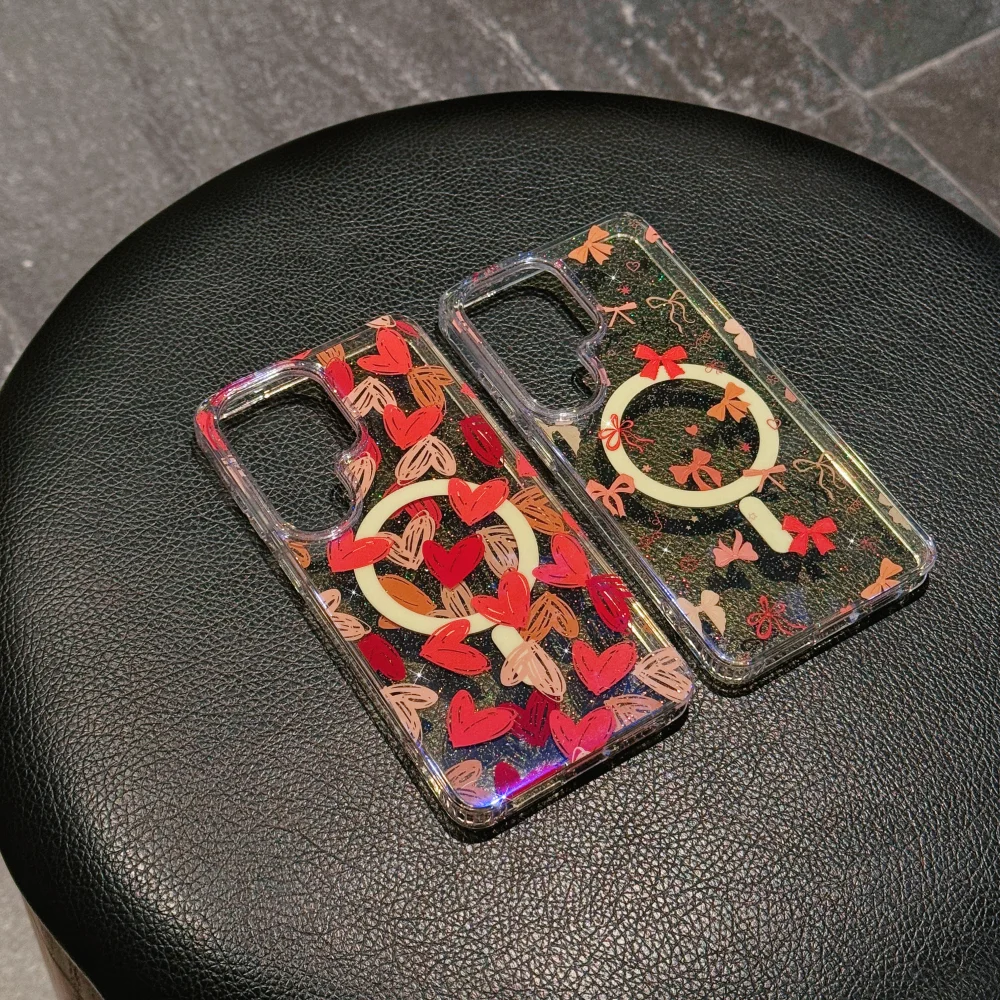 Luxury Aurora Love Magnetic Case with Floral Design